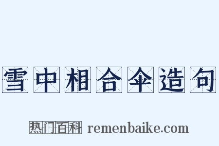 雪中相合伞造句是什么意思的图片